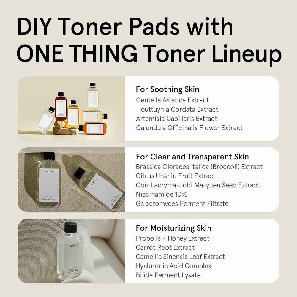Large size cotton rounds by ONE THING for exfoliating and gentle toning routines.