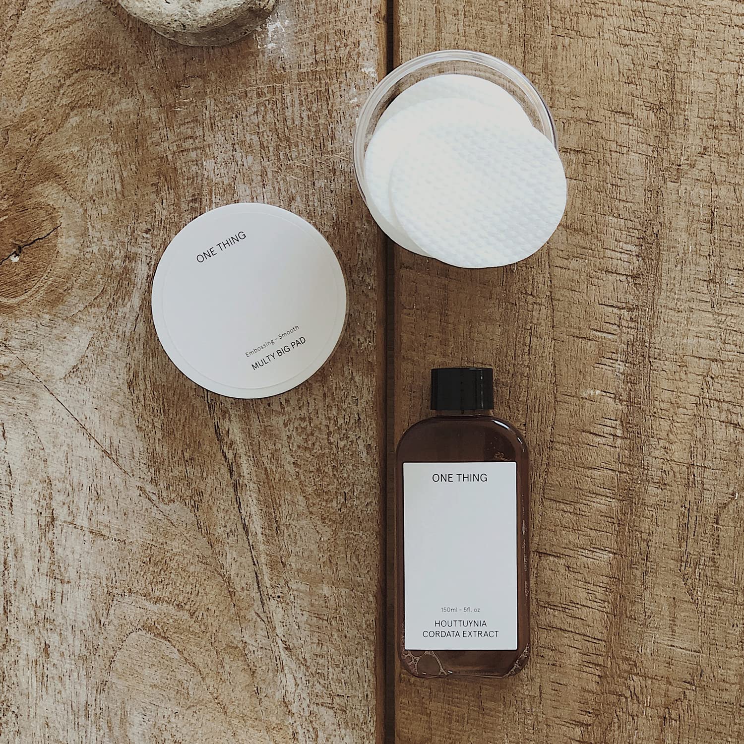 Travel-friendly refill and compact case by ONE THING promotes on-the-go routines.