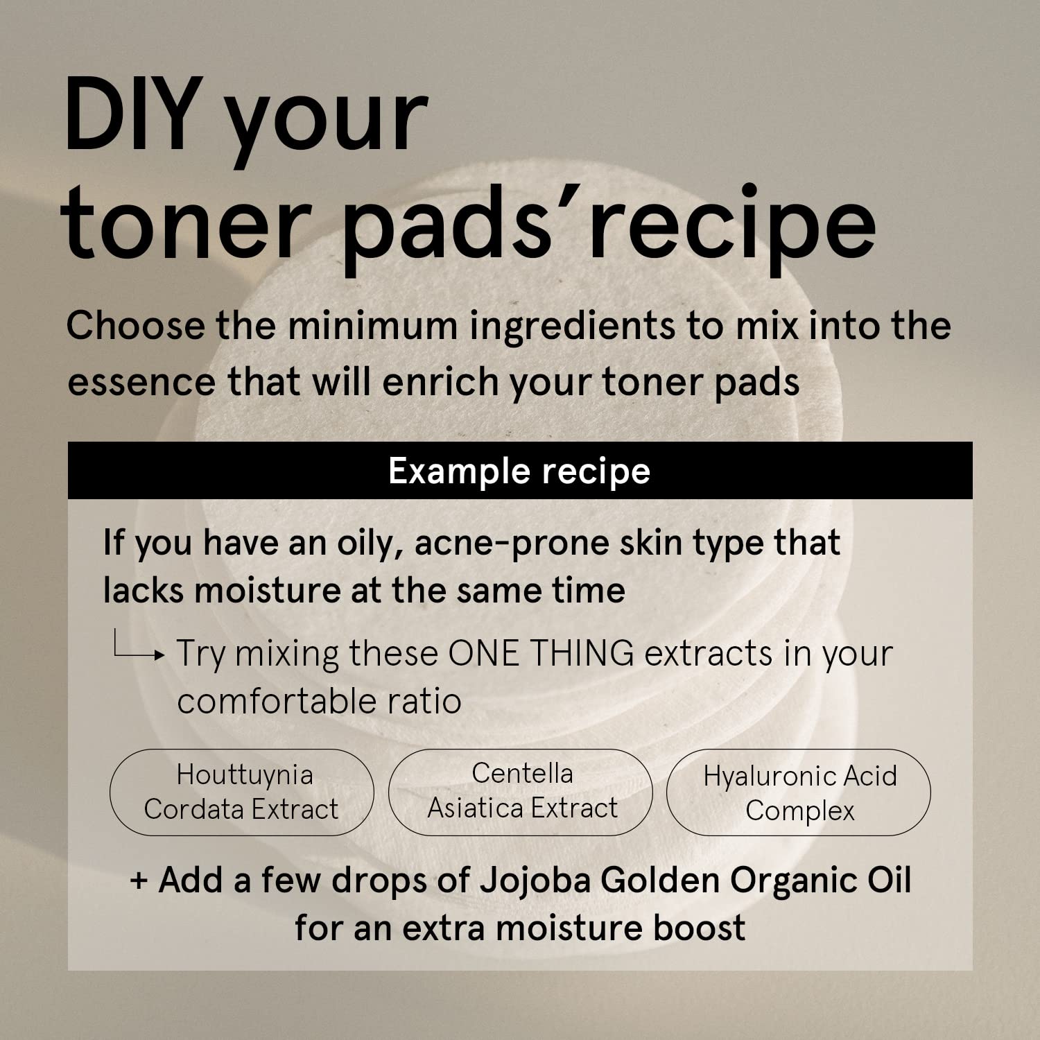 Wet pad use for quick face wipe with any ONE THING extract.