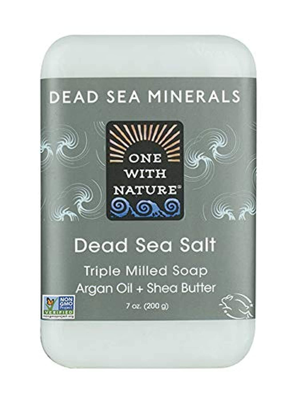 One With Nature Dead Sea mineral soap bar triple milled with nourishing minerals for rich lather.