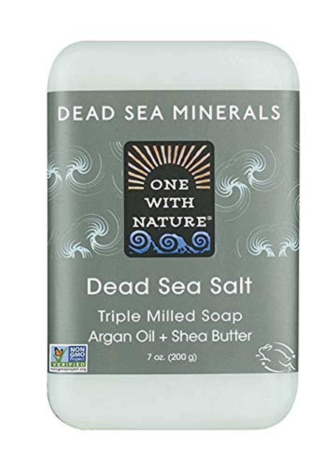 One With Nature Dead Sea mineral soap bar triple milled with nourishing minerals for rich lather.