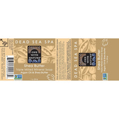 One With Nature Dead Sea Mineral Soap bars stacked, showcasing natural plant pigment colors