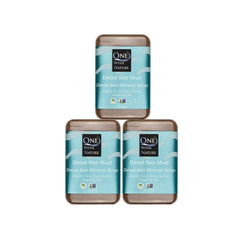 One With Nature Dead Sea Mud Soap 3-pack packshot shows mineral-rich formula for purifying skin