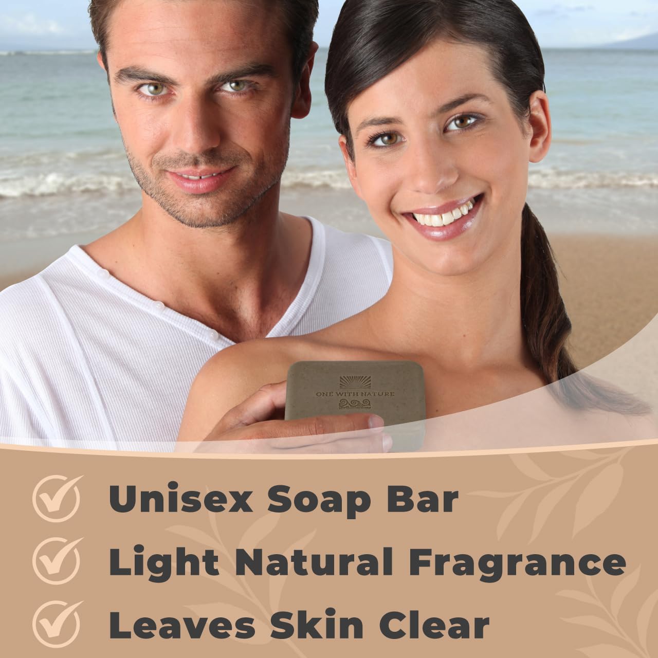 One With Nature Dead Sea Mud Soap lathering on skin during shower ritual