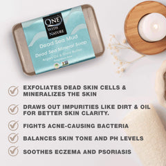 One With Nature Dead Sea Mud Soap unscented label highlights fragrance-free cleansing for sensitive skin