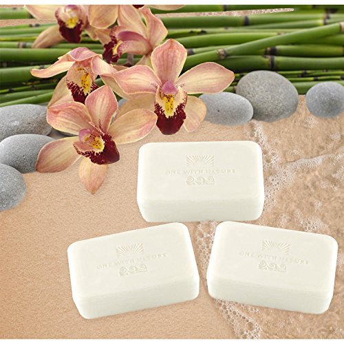 One With Nature Dead Sea Salt Soap with shea butter and argan oil balances moisture.