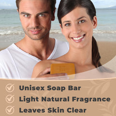One With Nature Dead Sea Salt Turmeric Soap honey detail close-up for moisturizing cleanse