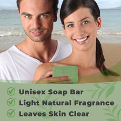 One With Nature eucalyptus soap 7oz 3-pack Dead Sea salt crystals—minerals for balanced skin.