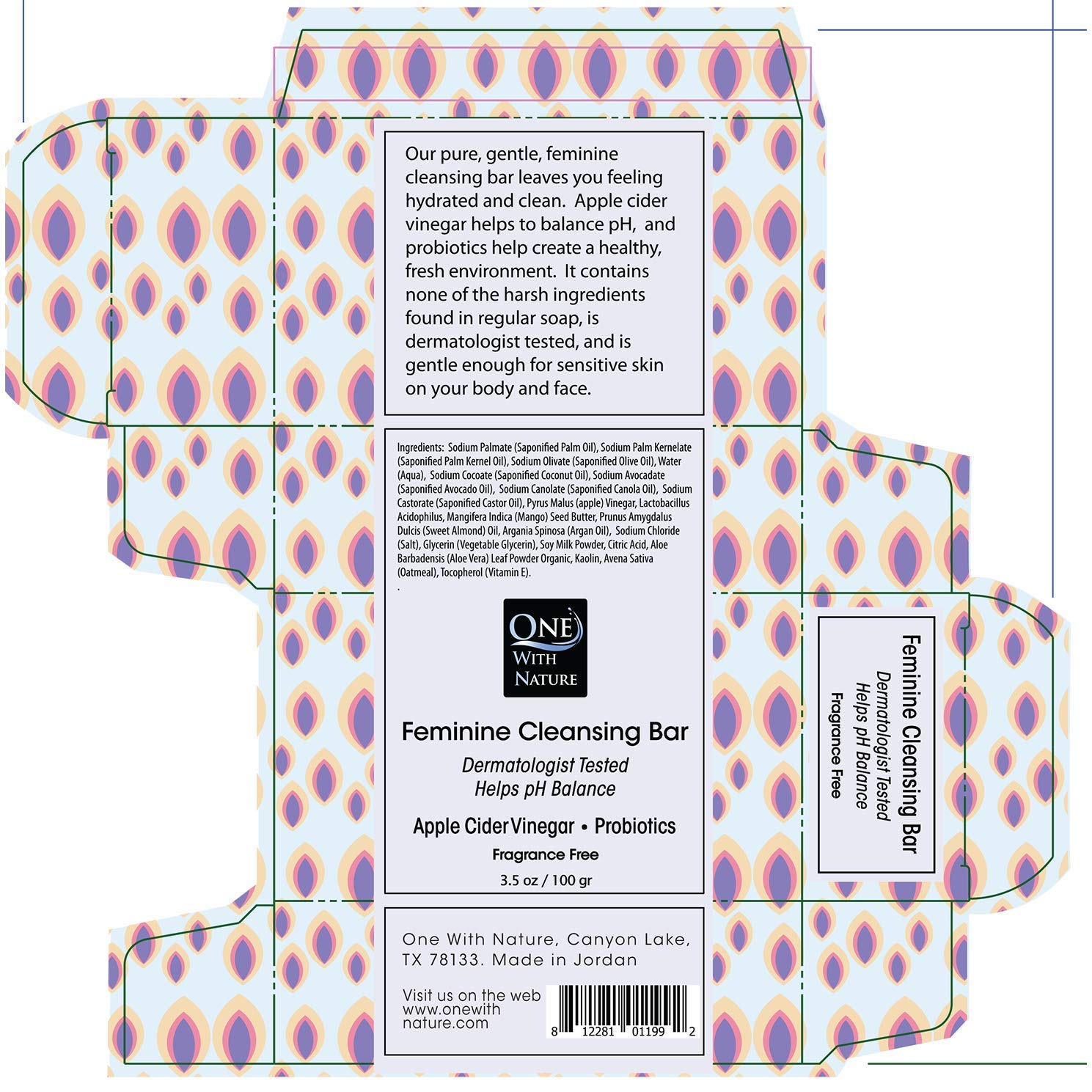 One With Nature Feminine Cleansing Bar oatmeal texture conveys soothing nourishment