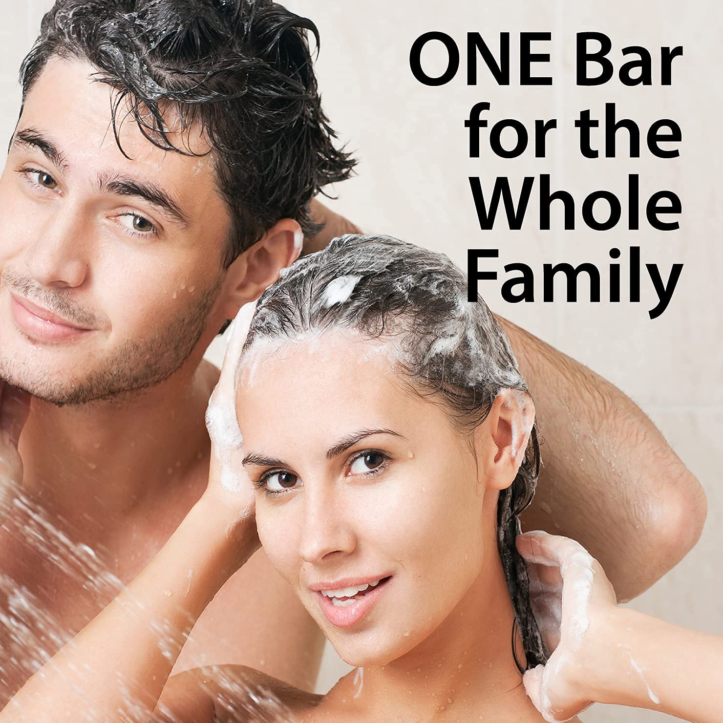 Shower scene features versatile all-in-one use during bath or shower.