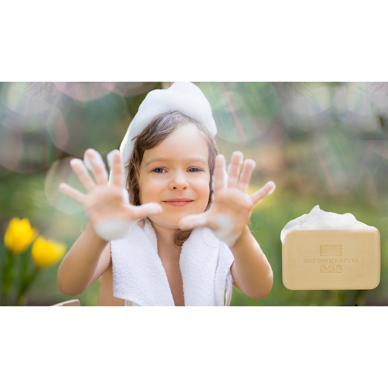 One With Nature triple-milled soap with argan oil and shea butter for smooth lather