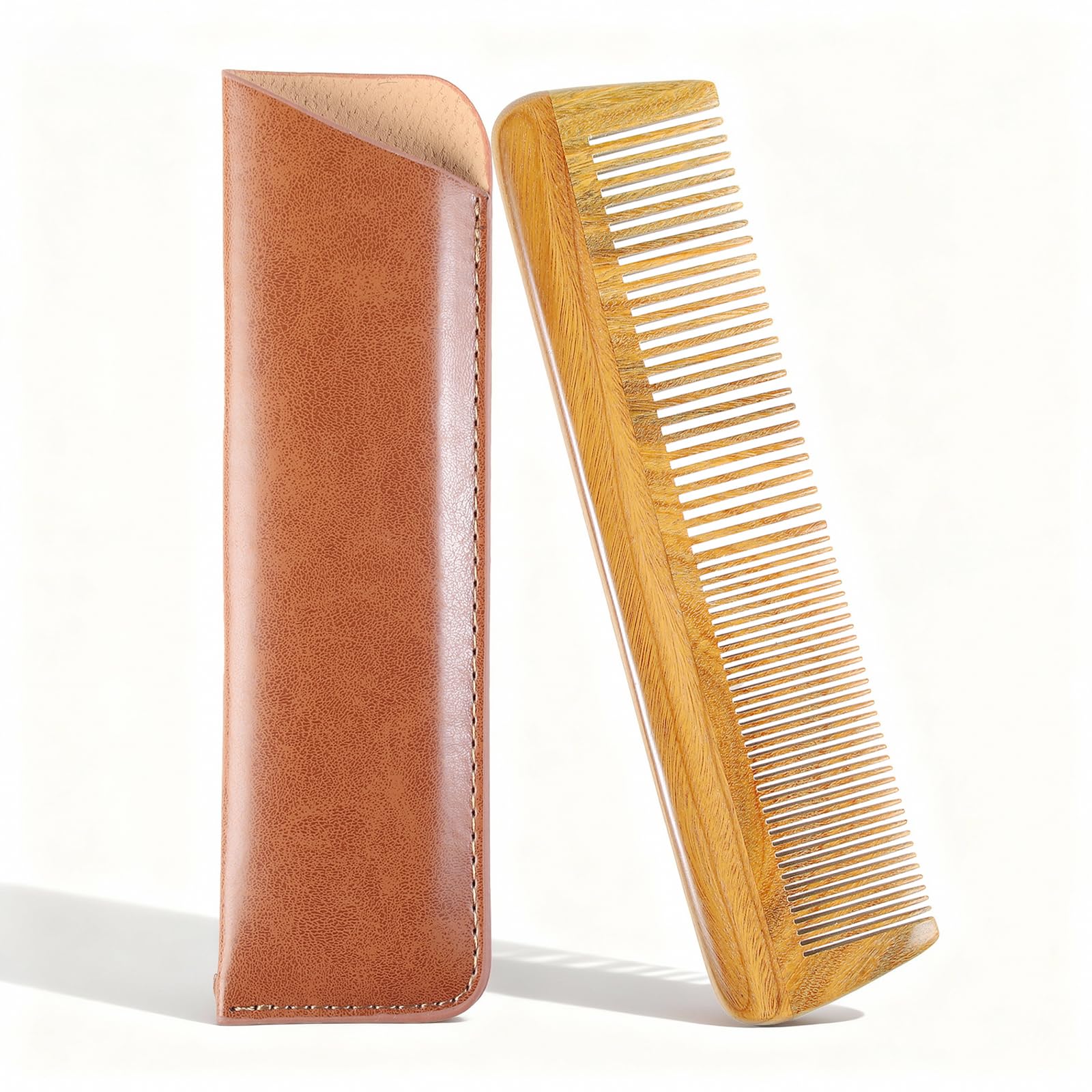 Onedor green sandalwood comb front close-up for smooth, tangle-free styling