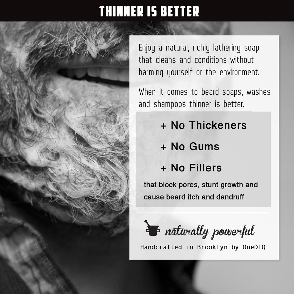OneDTQ Medicine Man's Itchy Beard Wash in shower ready for daily use
