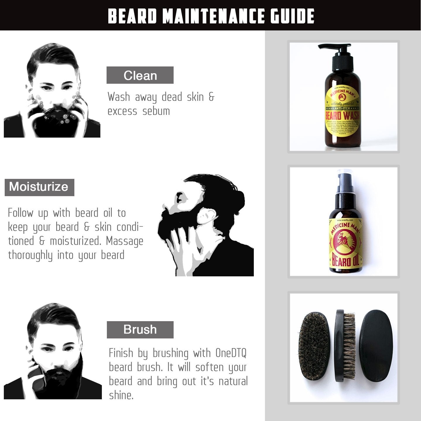 OneDTQ Medicine Man's Itchy Beard Wash nourishes skin and beard for healthier look