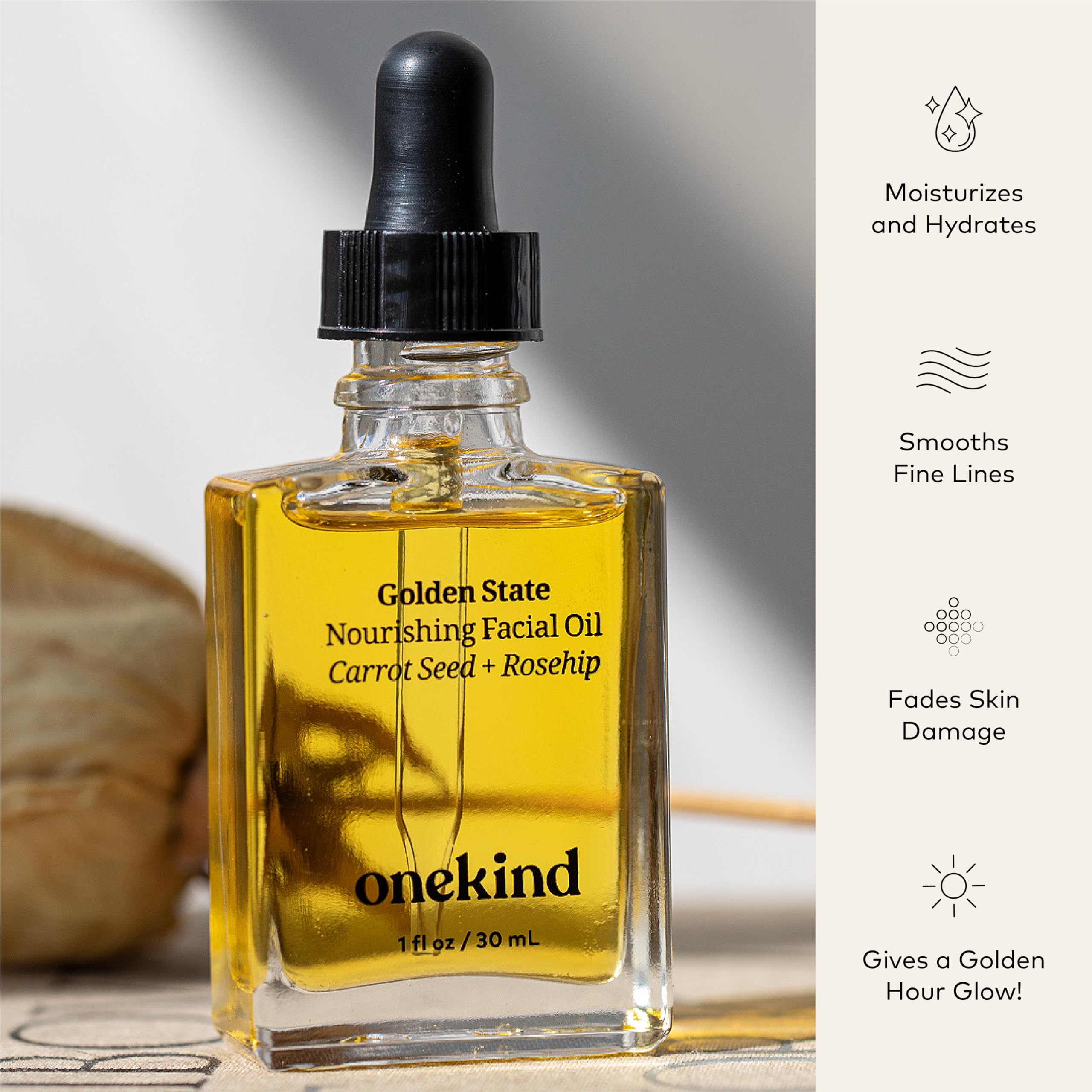 Onekind Golden State texture demonstration for smooth, non-greasy hydration.