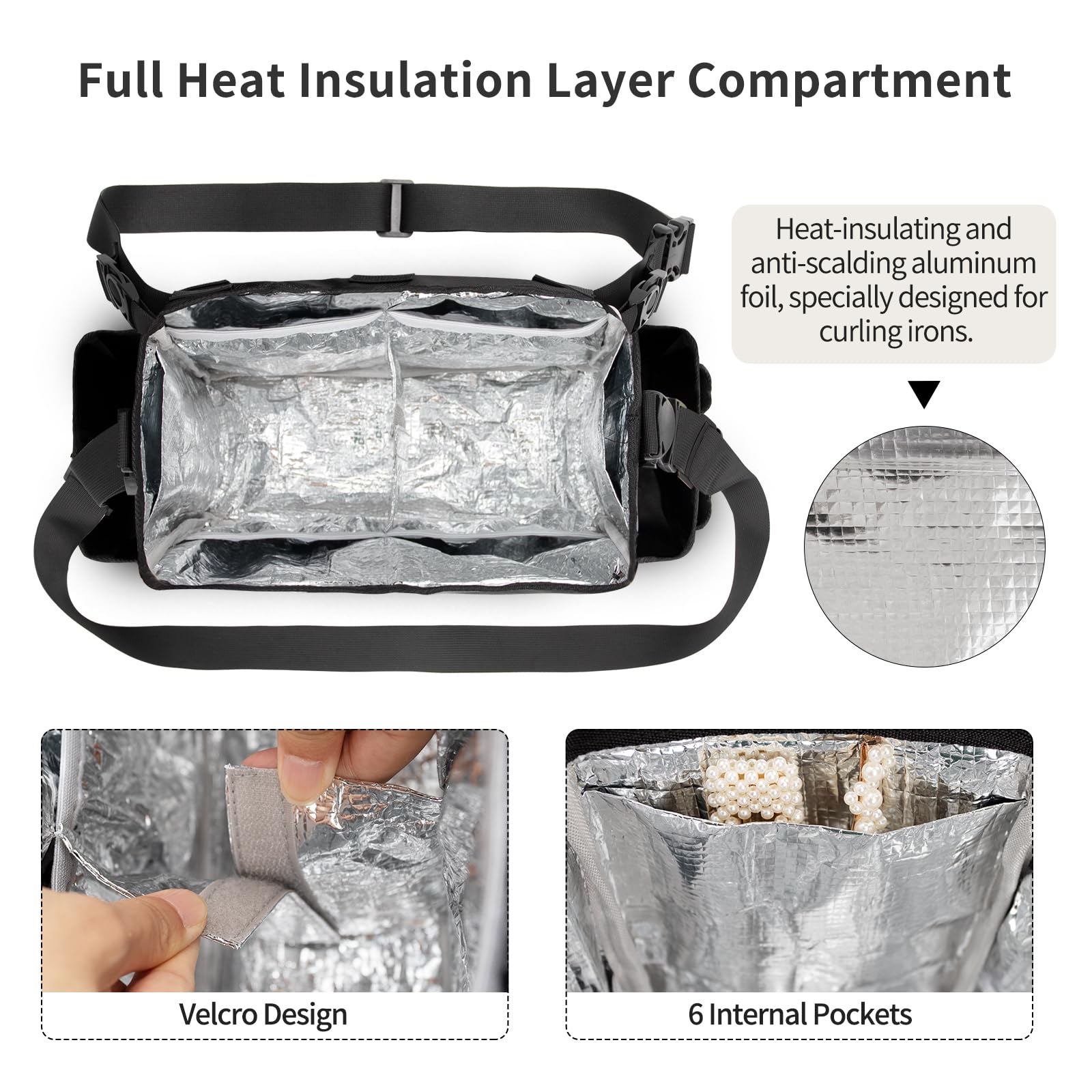 Onemoky hairdresser bag heat insulation protects heat-sensitive items during travel.
