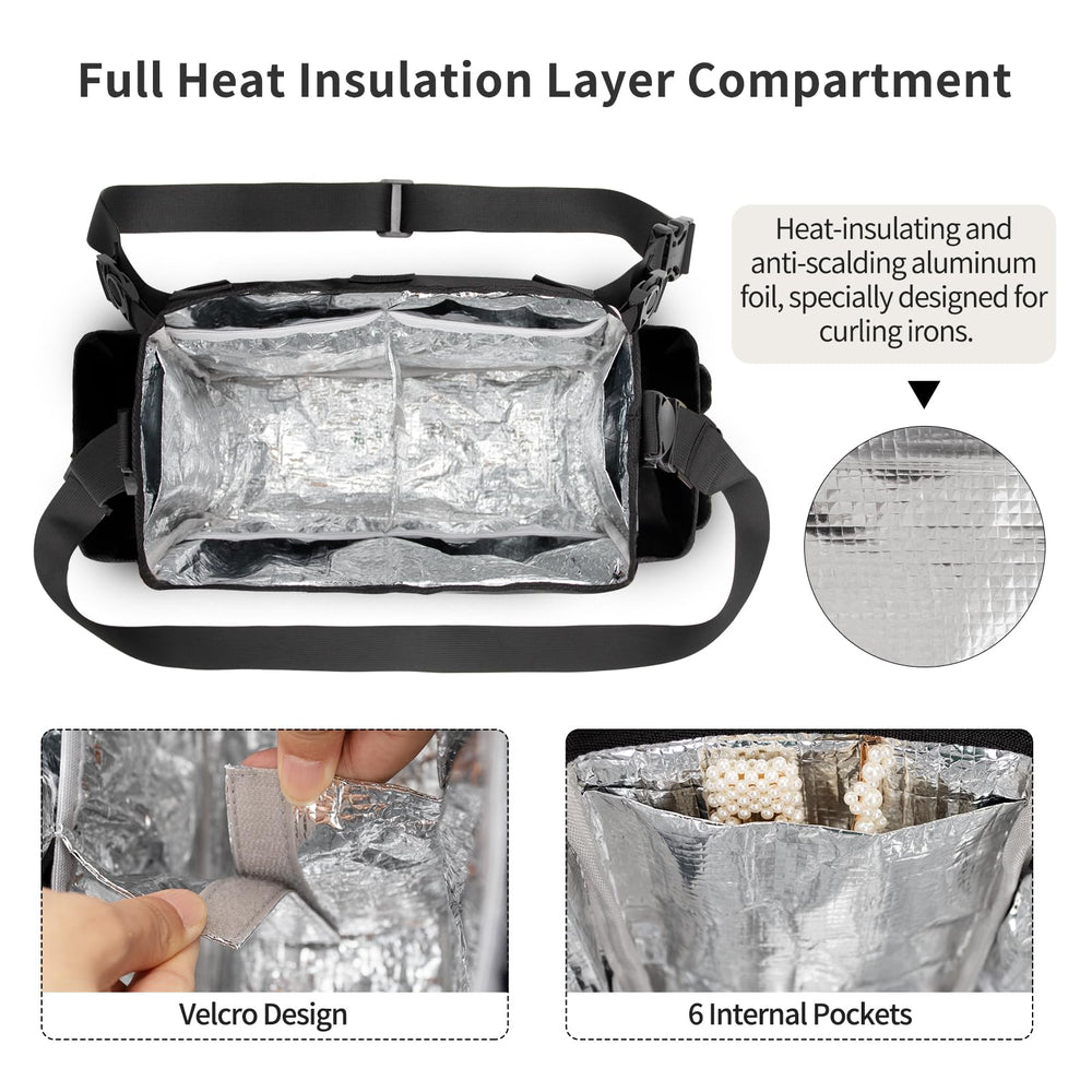 Onemoky hairdresser bag heat insulation protects heat-sensitive items during travel.