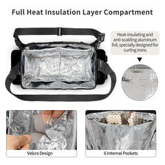 Onemoky hairdresser bag heat insulation protects heat-sensitive items during travel.