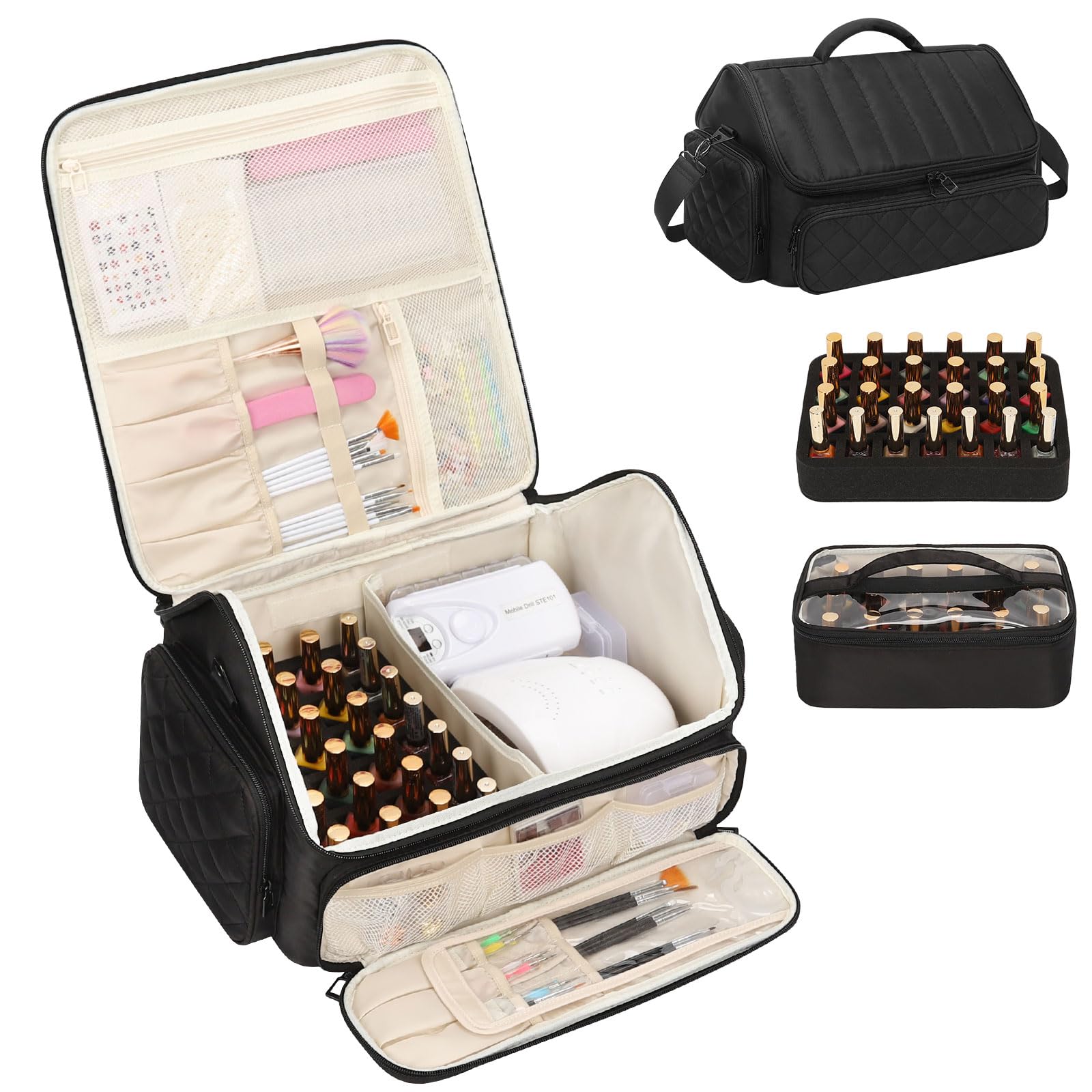 onemoky nail polish organizer front view shows spacious layout for quick bottle access