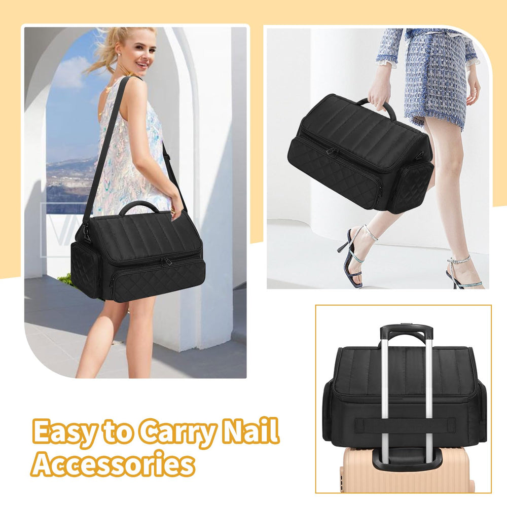 onemoky nail polish organizer travel-ready design with carry handle and strap for easy transport