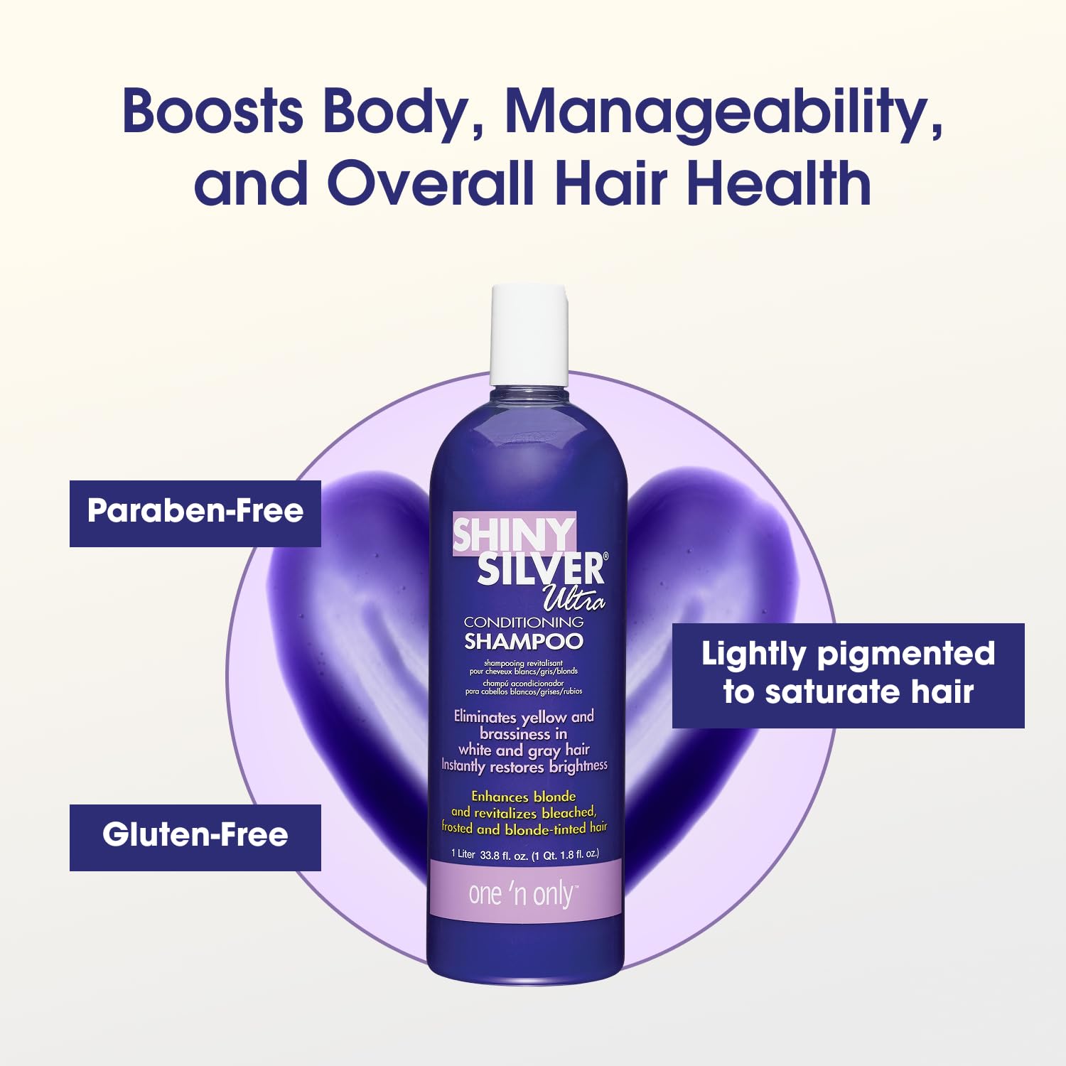 One 'N Only Color-correcting tone action on cool-toned hair.