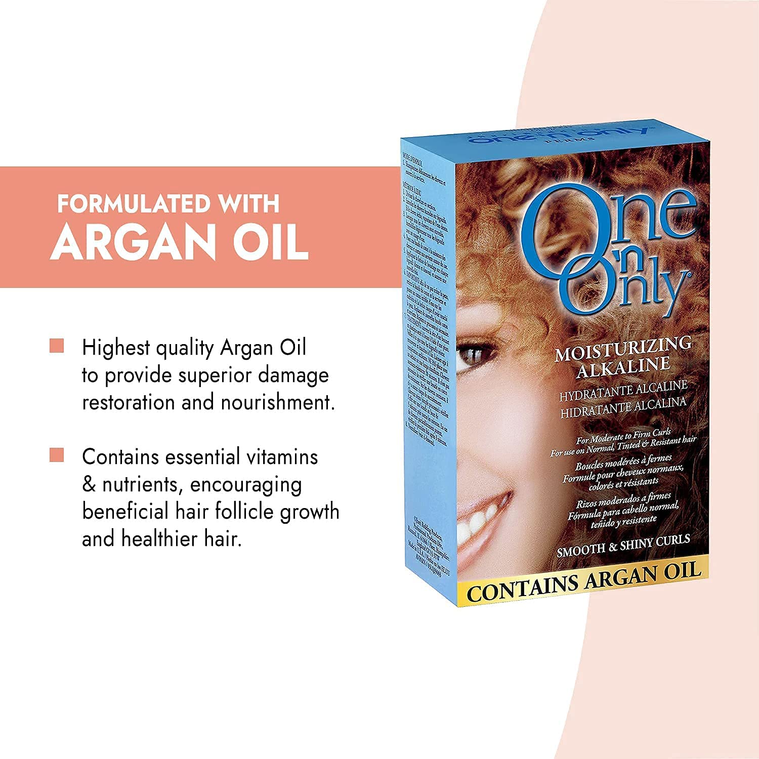 One 'N Only waving lotion application shows soft, defined curls.