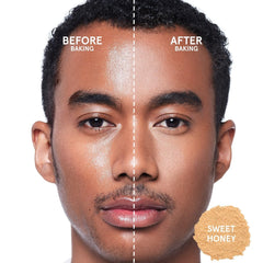 One Size Patrick Starrr Sweet Honey swatch on skin shows medium-to-deep shade match.