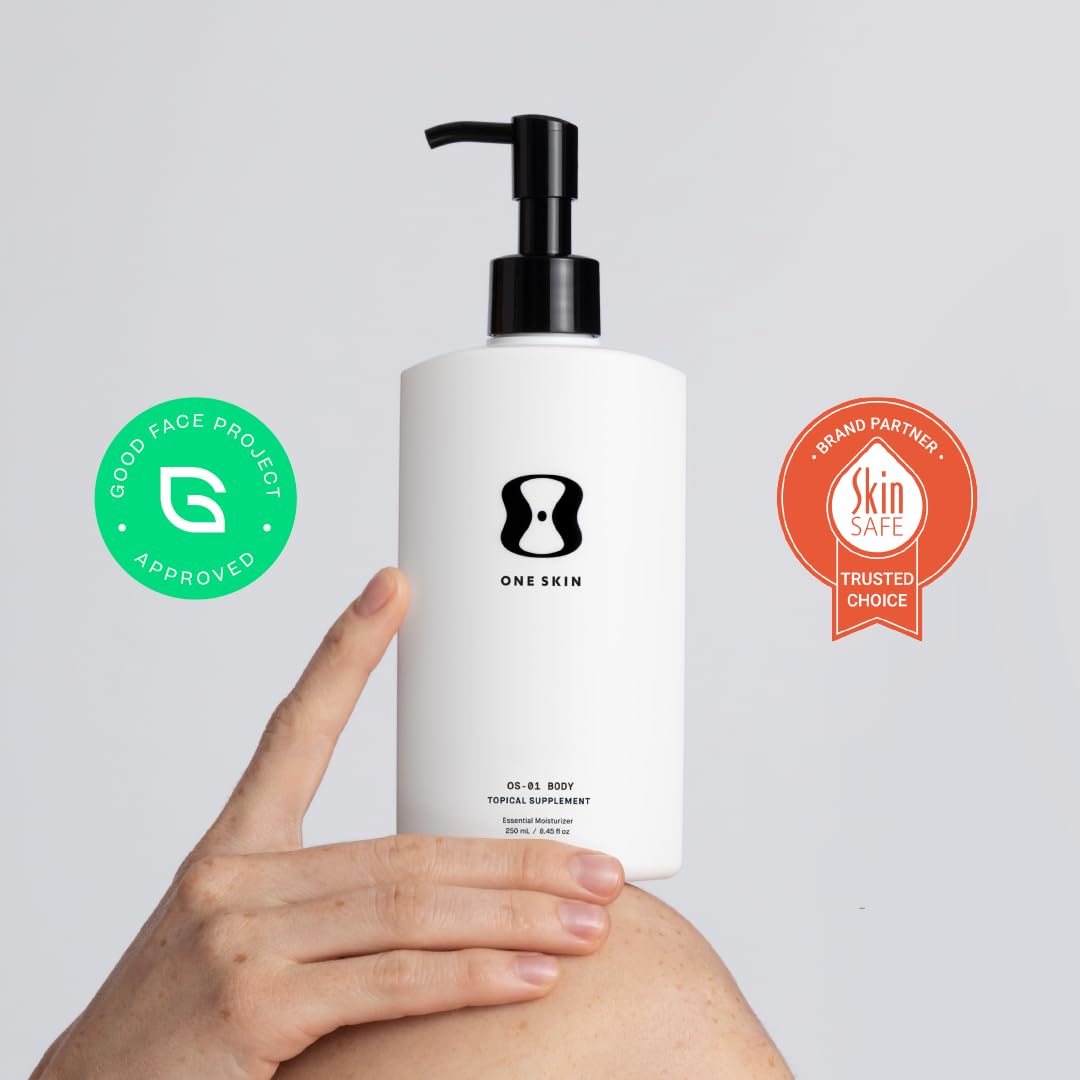 OneSkin BODY OS-01 fragrance-free label signals suitability for sensitive skin.
