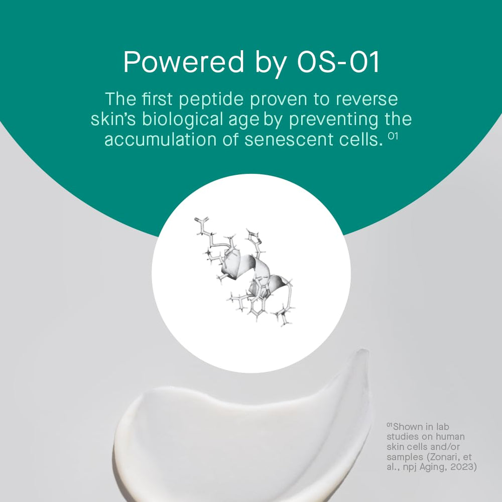 OneSkin Face OS-01 closeup-texture showing smooth gel-cream consistency.