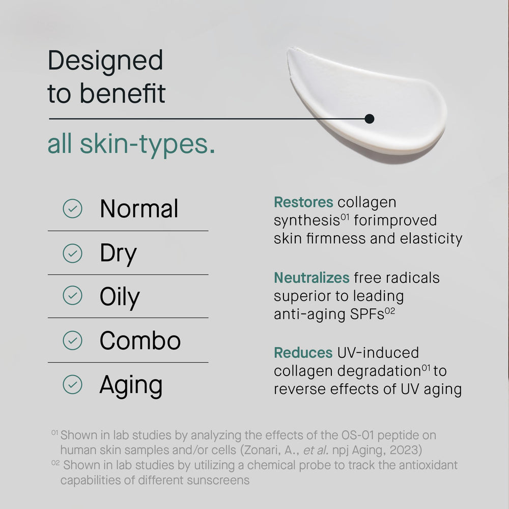 OneSkin FACE SPF OS-01 tinted formula blends with diverse skin tones.