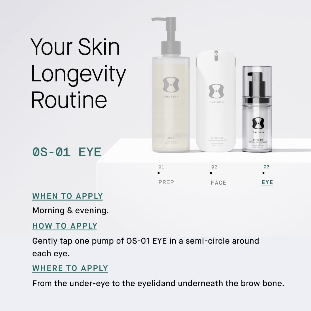 OneSkin OS-01 Eye fragrance-free label confirms vegan, cruelty-free safety.