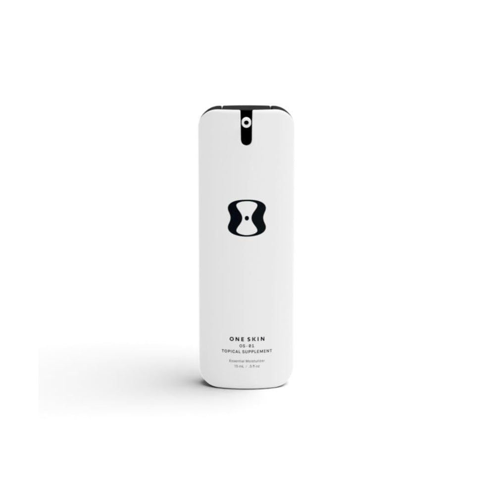 OneSkin OS-01 mini bottle pump for fragrance-free daily moisturizer use.