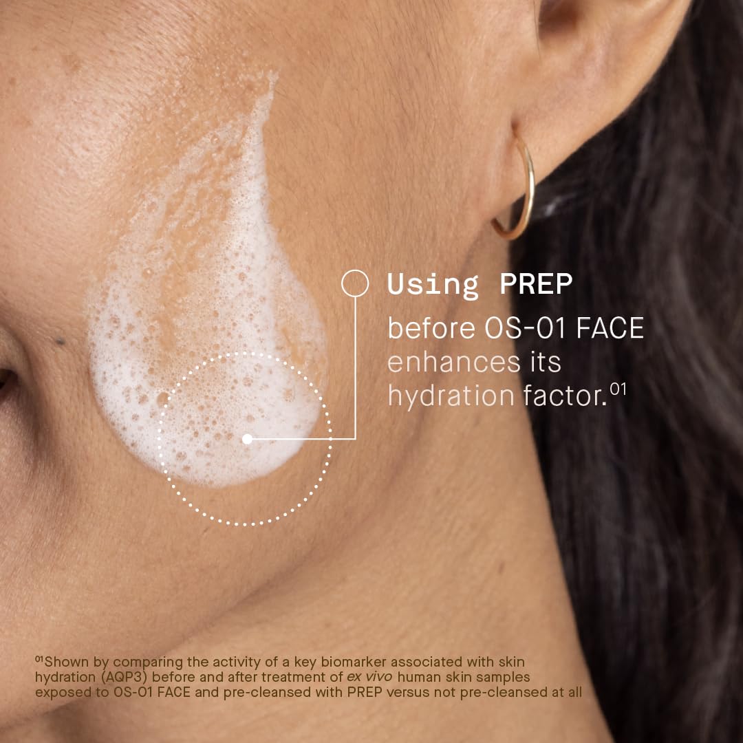 OneSkin OS-01 peptide close-up label communicates science-backed longevity