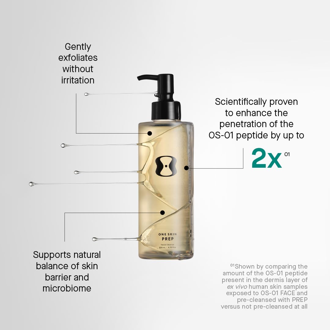 OneSkin PREP cleanser foaming lather demonstrates light foam for impurity removal