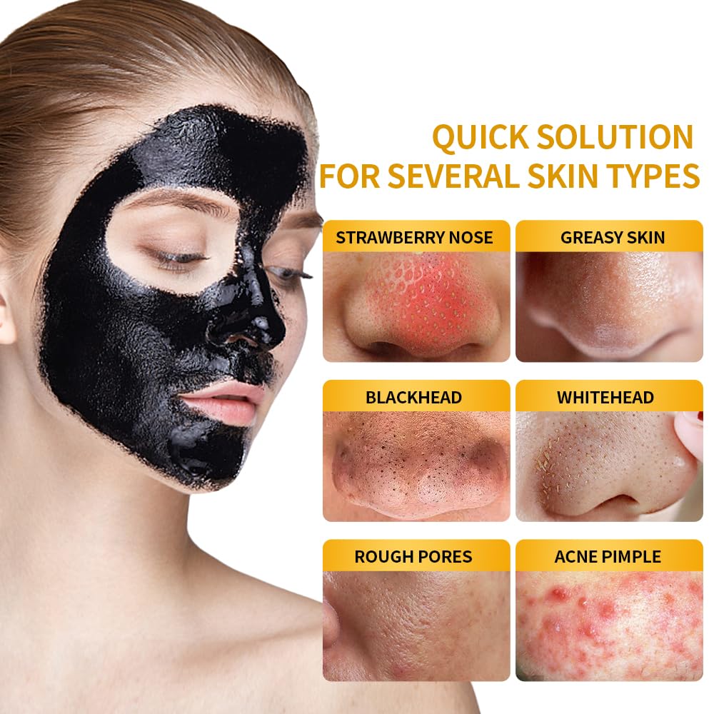 Onespring Blackhead Remover Mask closeup shows charcoal-rich texture for purification.