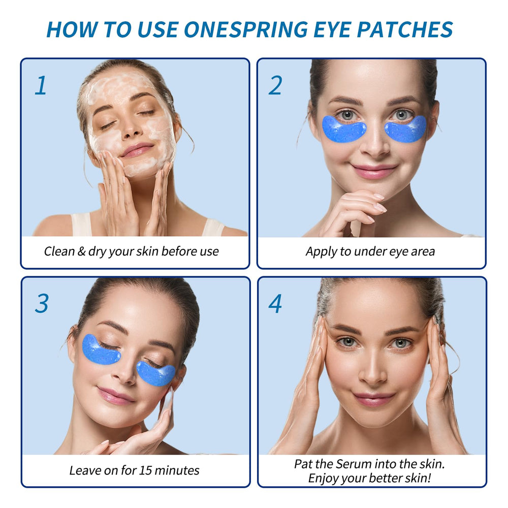 Onespring Eye Gel Pads close-up highlights collagen and pearl extract infusion