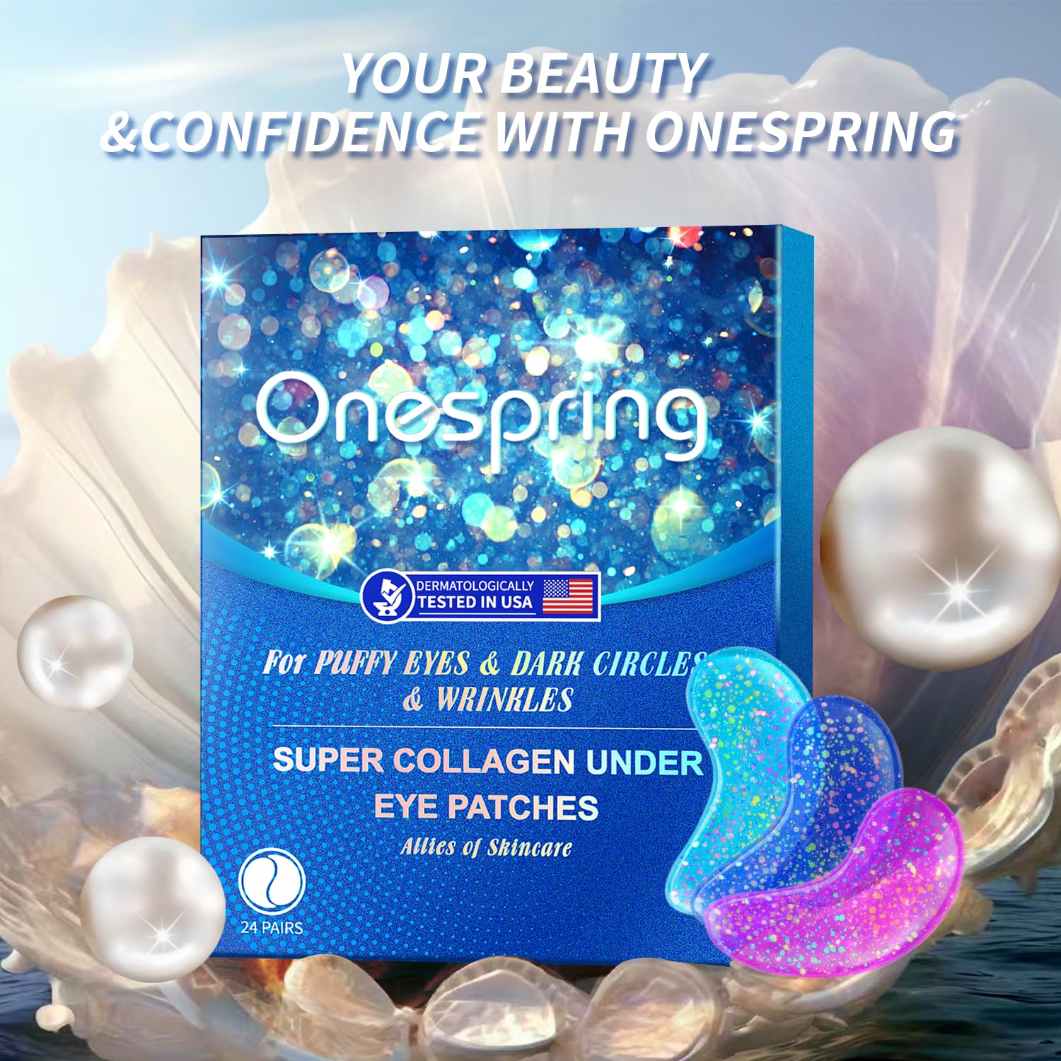 Onespring Eye Gel Pads 24-pair display ready for daily or weekly use