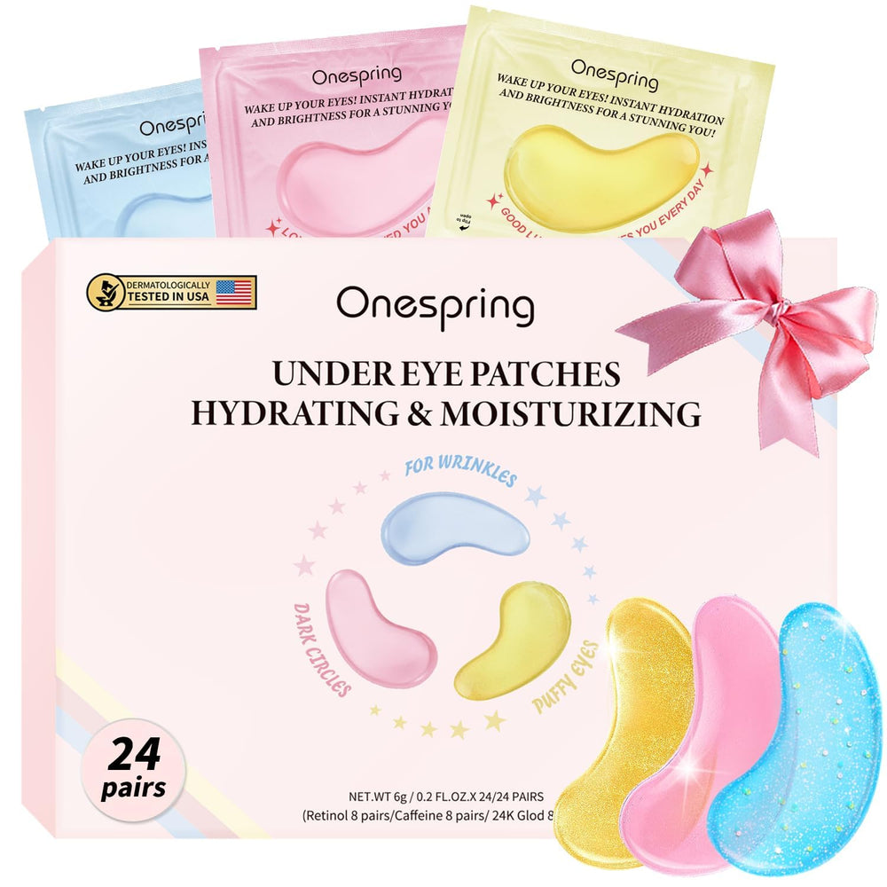 Onespring Eye Masks caffeine patches close-up for a refreshing morning boost.