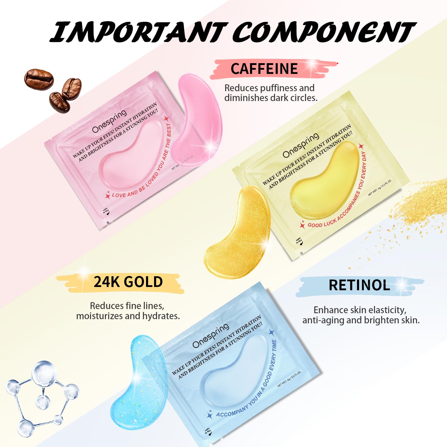 Onespring Eye Masks individually wrapped patches ensuring freshness.