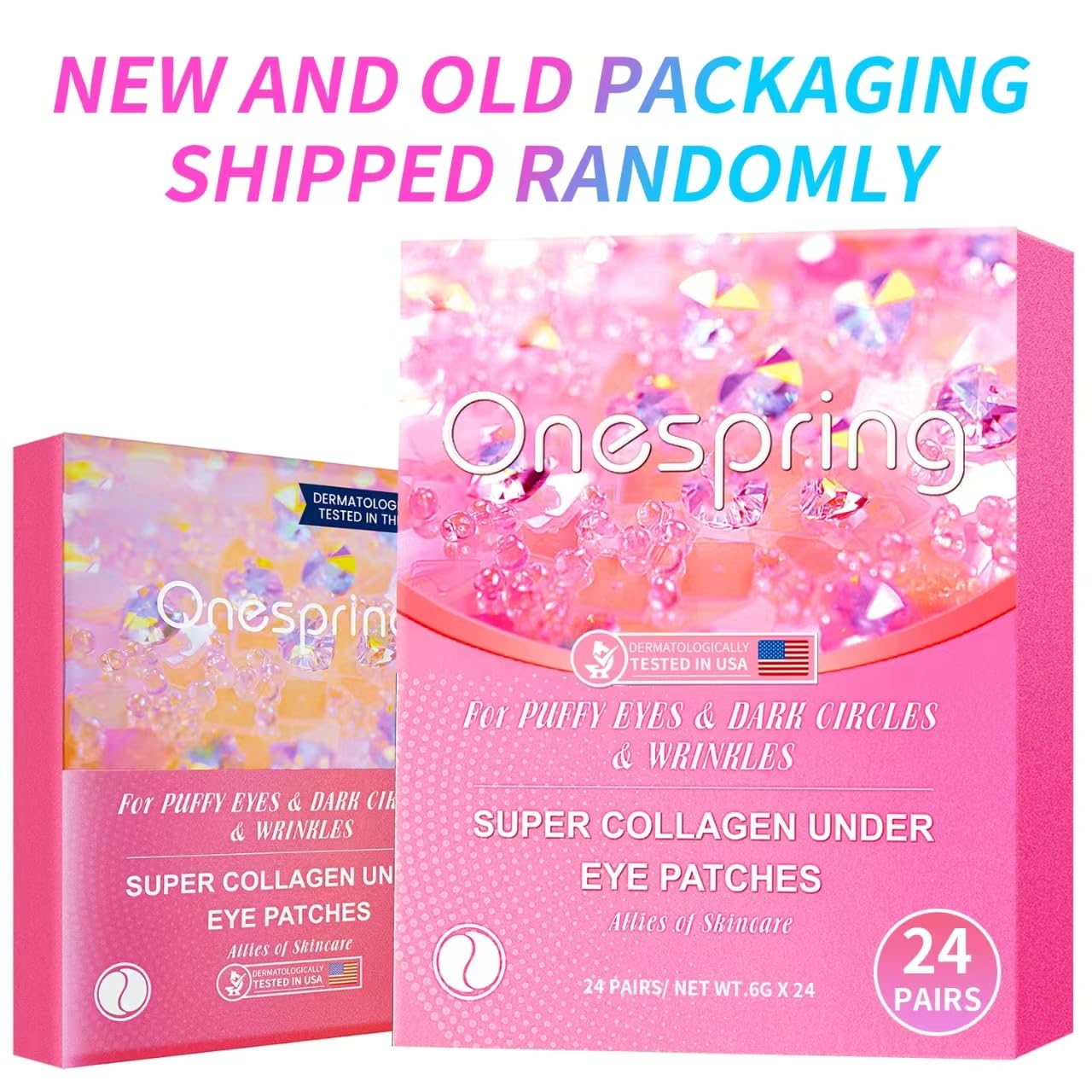 Onespring packaging highlights natural collagen and premium ingredients.