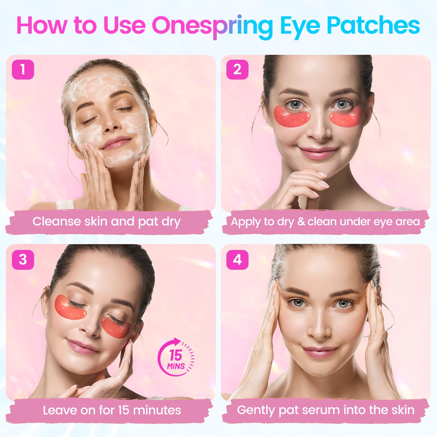 Onespring night-use eye patches promote renewed, rested appearance.