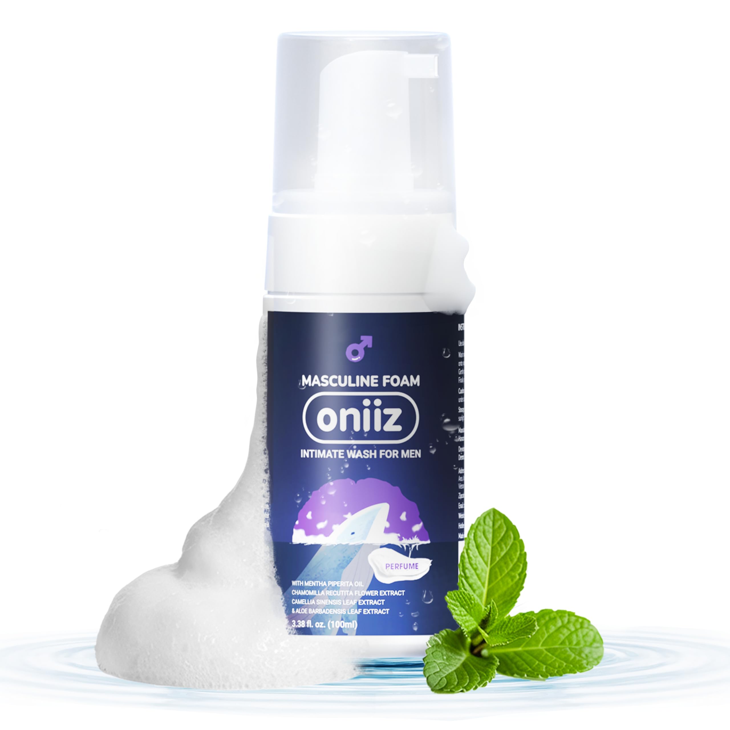 ONIIZ masculine foam perfume wash bottle for discreet daily grooming