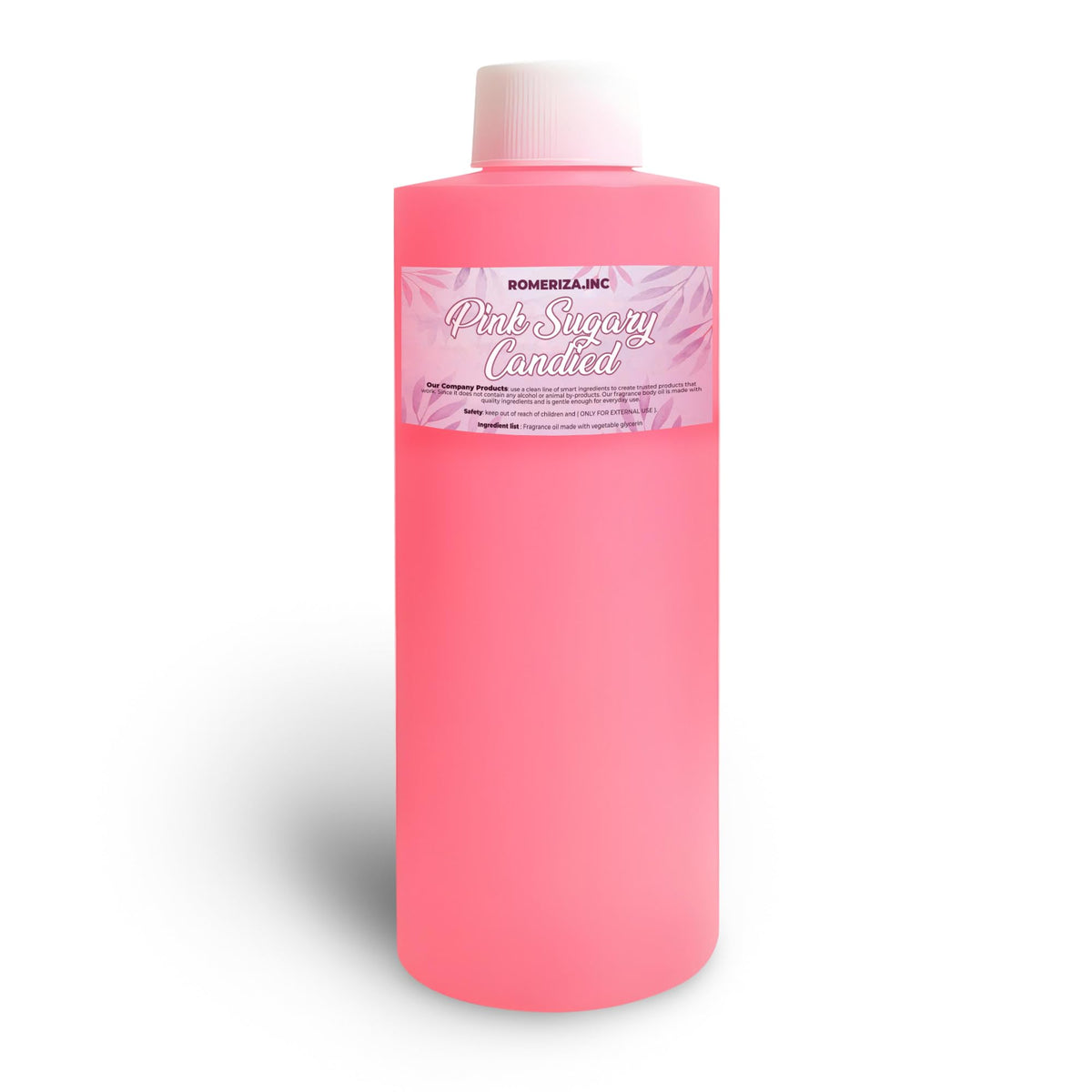 Onisavings Pink Sugary Candied Fragrance Body Oil bottle closeup shows rich hydration and lasting scent.