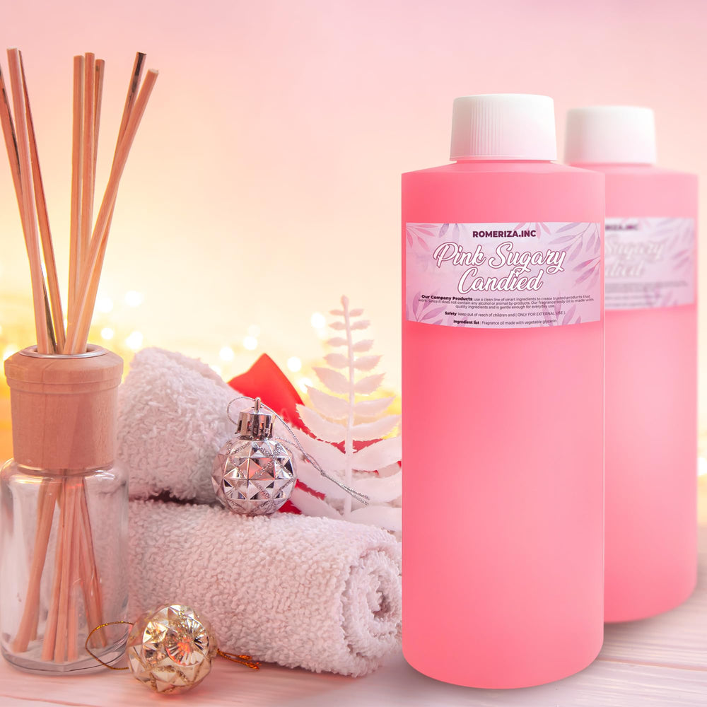 Onisavings Pink Sugary Candied Fragrance Body Oil travel-friendly bottle supports on-the-go scent.