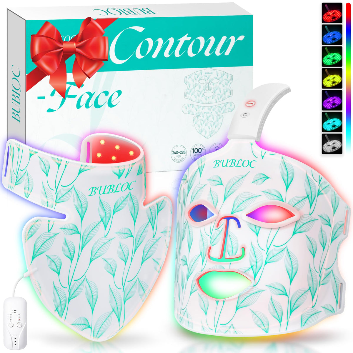 Onisdin red light mask face close-up with dual wavelengths for at-home skincare.