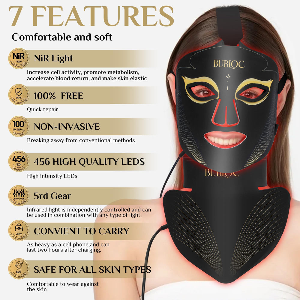 Onisdin red light therapy mask neck view for targeted neck care.