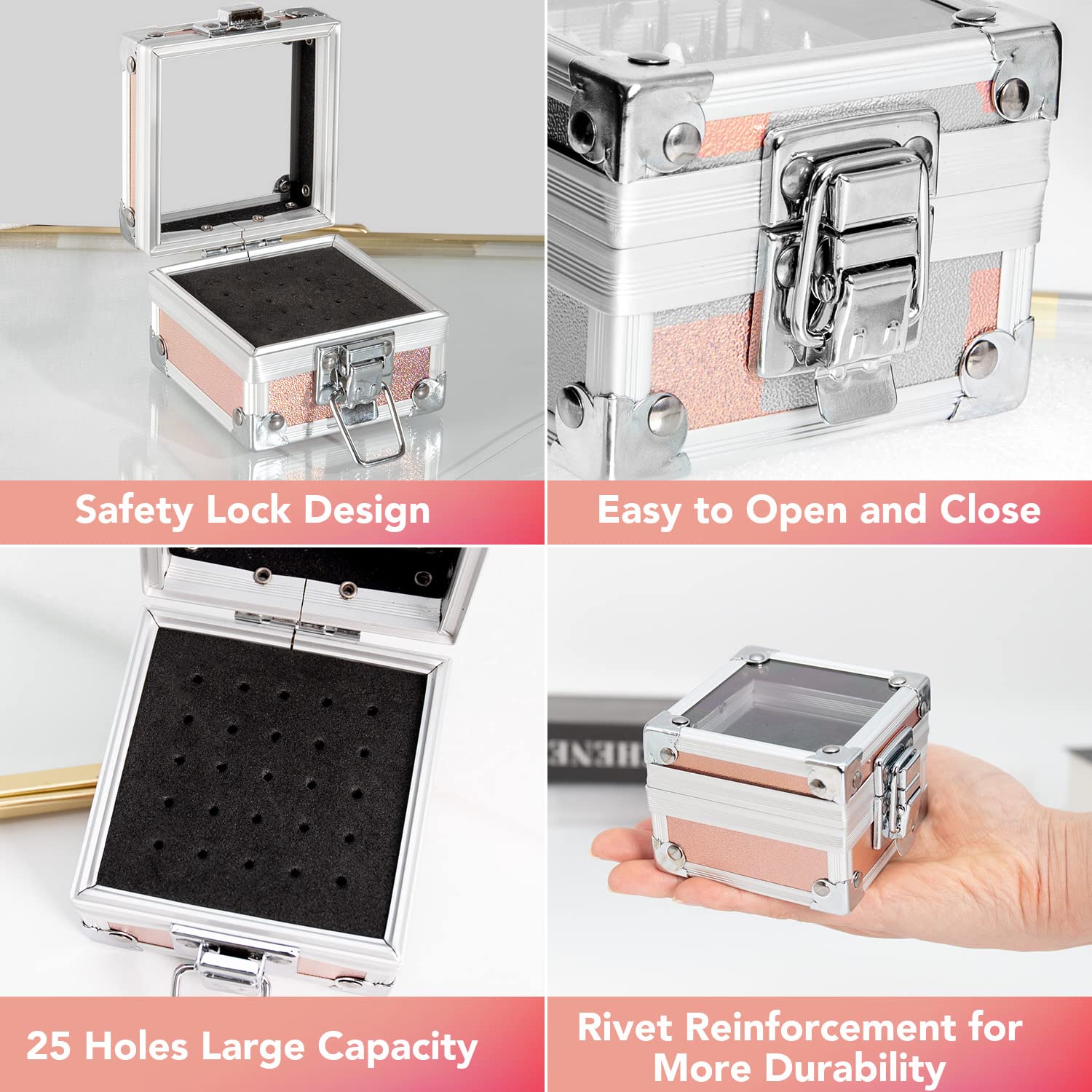 Onism tool box close-up reveals a sturdy lid and secure storage.