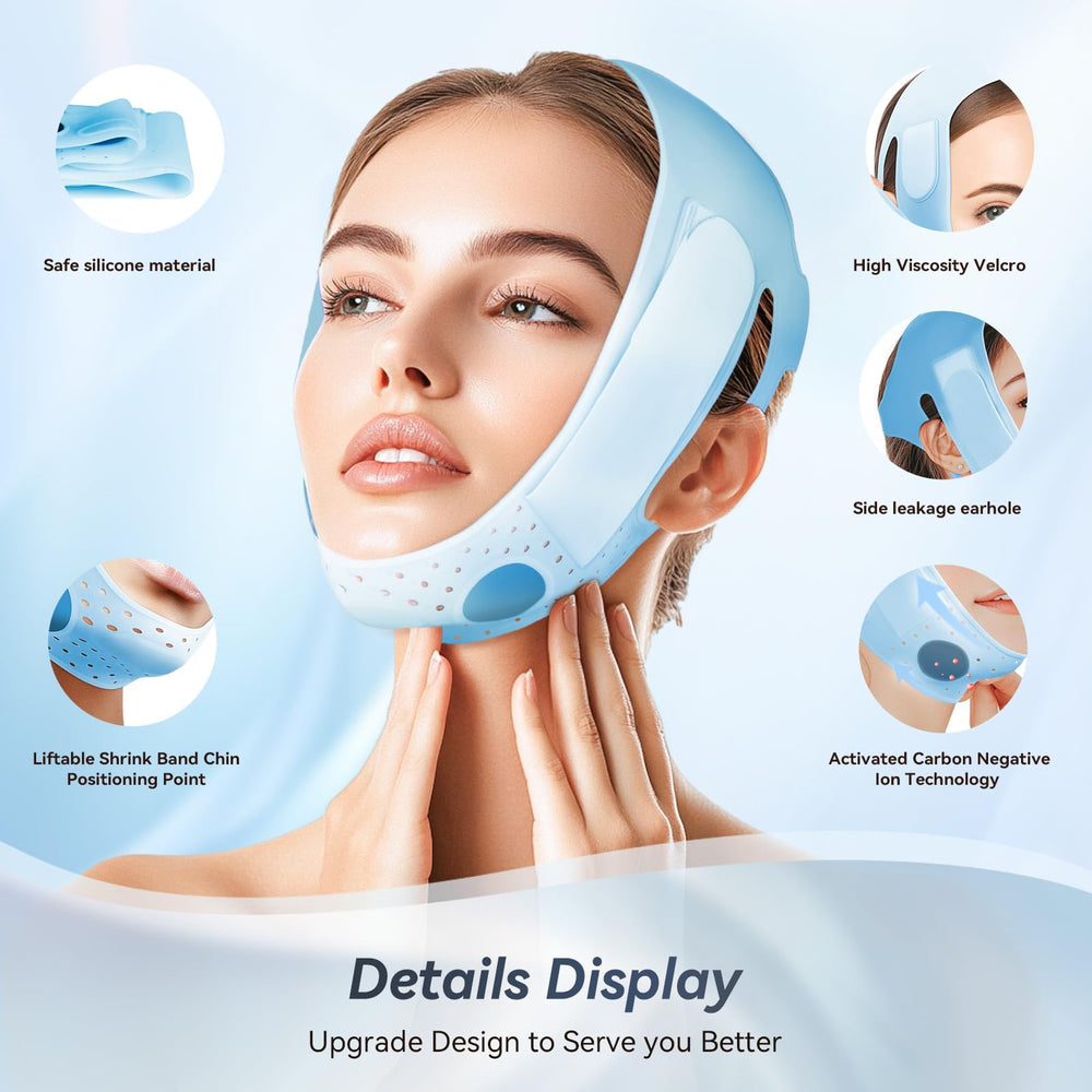ONLUKY silicone chin-lift image underlines skin-friendly material and gentle support