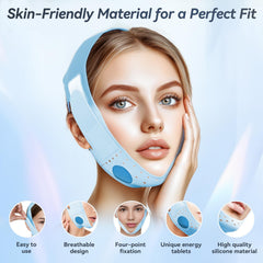 ONLUKY V-line mask silicone close-up highlighting soft hypoallergenic silicone for all skin types