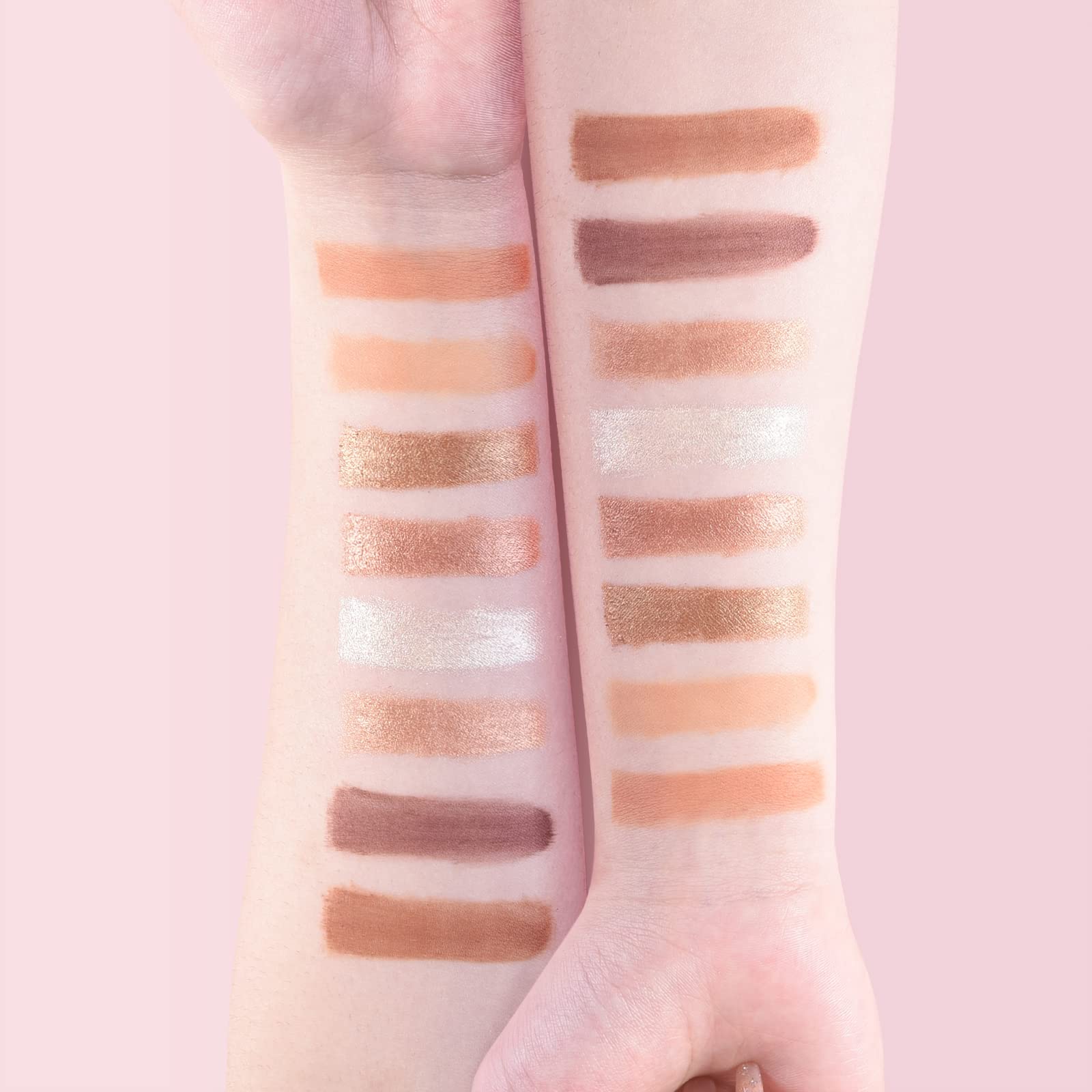 ONLYBETTER matte eyeshadow palette open swatches eight nude shades